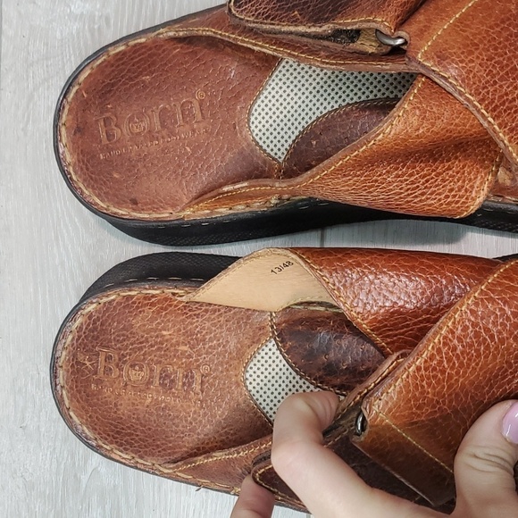 NEW Born Men Leather Crisscross Hook&loop Sandals shoes sz 11 - Picture 5 of 13